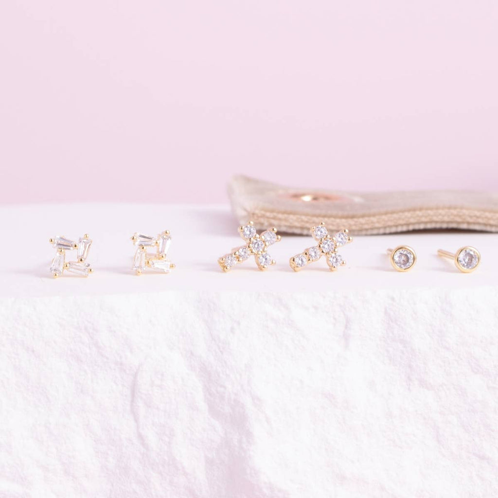 Cross Velvet Stud Gift Set