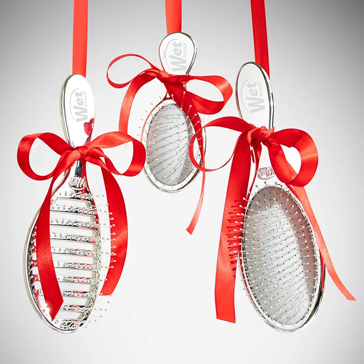 Wet Brush Festive Finish Mini Detangler – Silver