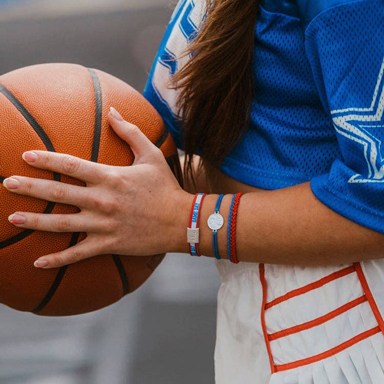 "Game Day" Red, Blue & White Hair Tie Bracelets