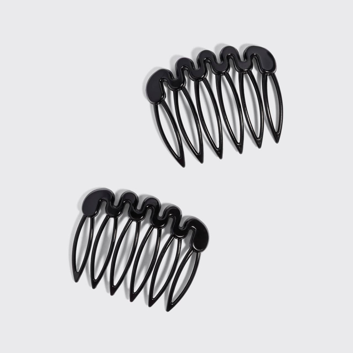 Recycled Plastic French Hair Combs 2pc Set - Black