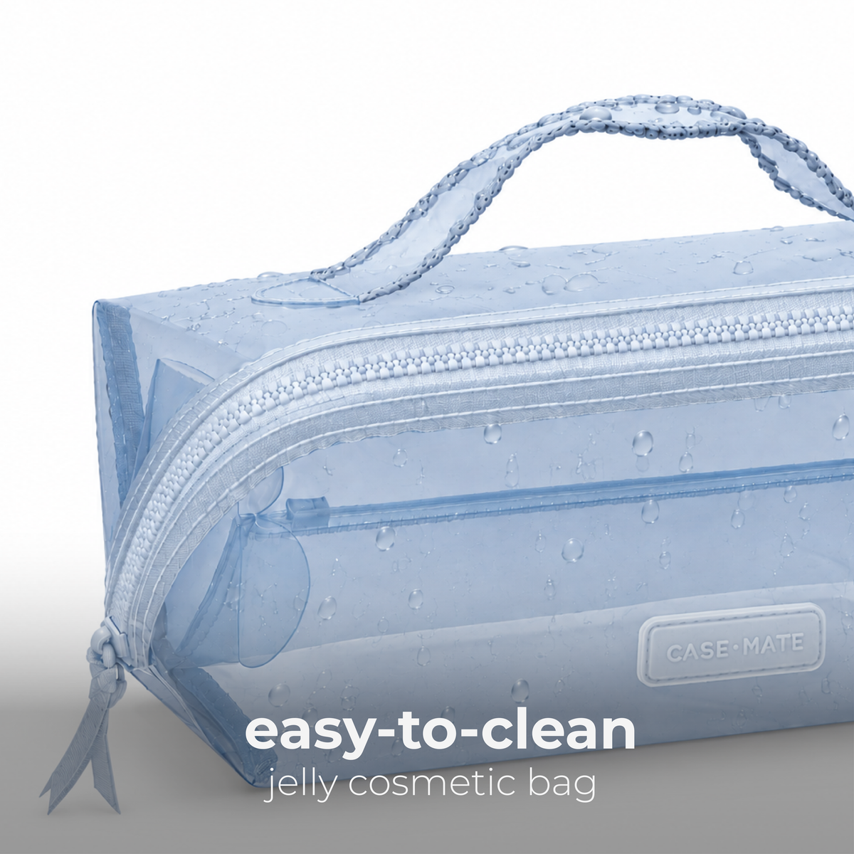 Jelly Cosmetic Bag – Carolina Blue Lay-Flat Makeup Bag