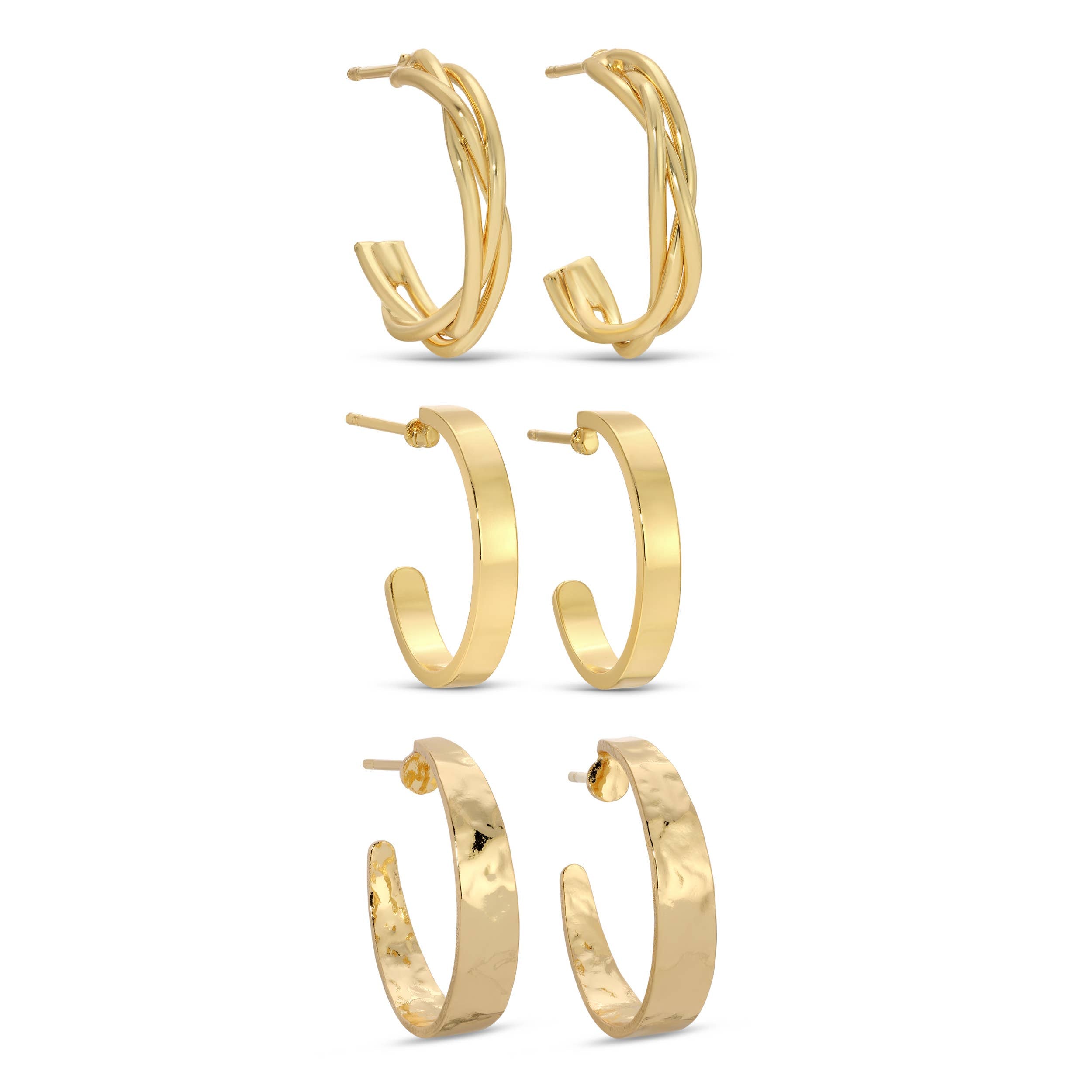 Sale - Set/3 Assorted Textured Hoops