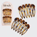 Recycled Plastic French Hair Combs 2pc Set - Tort