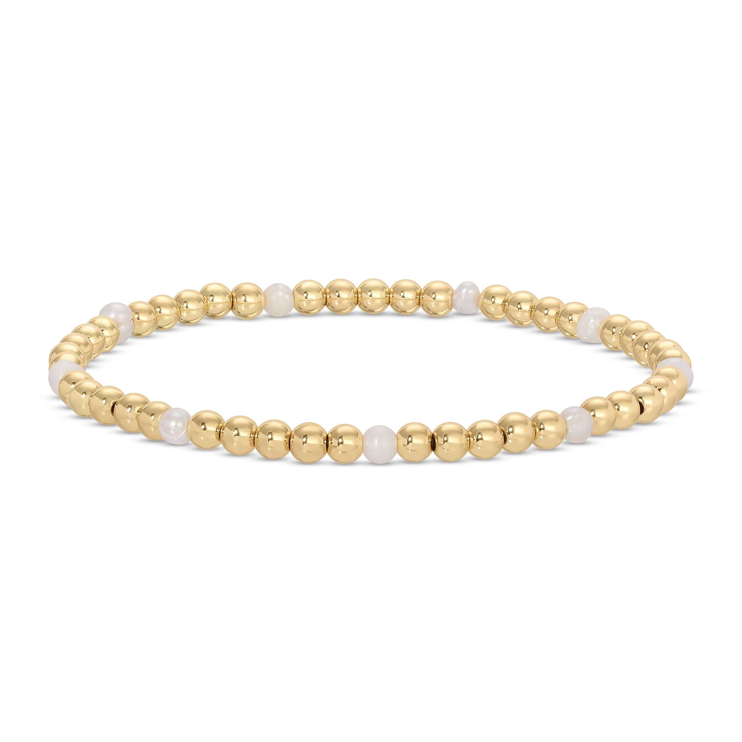 4mm Bead & Pearl Stretch Bracelet