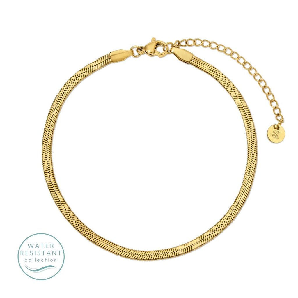 Snake Chain Anklet, Water Resistant