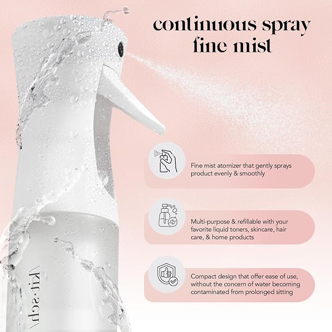 Continuous mist spray bottle