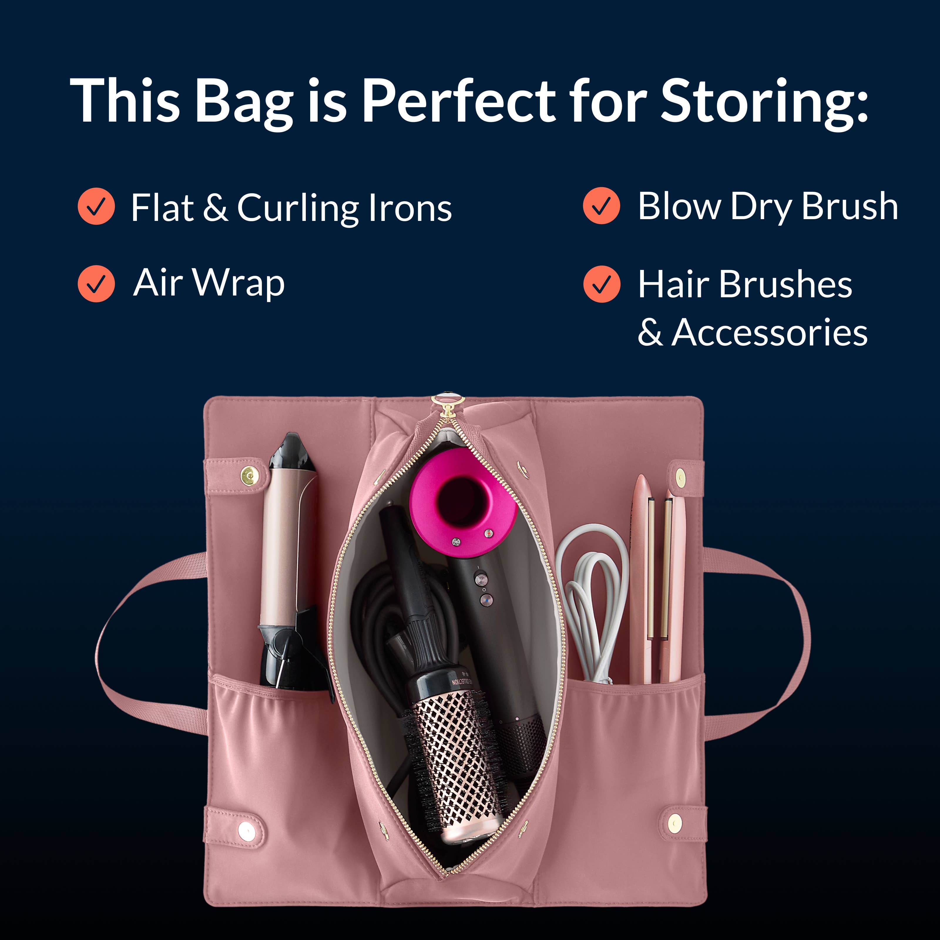 Hair Tools Bag - Heat Safe and Machine Washable