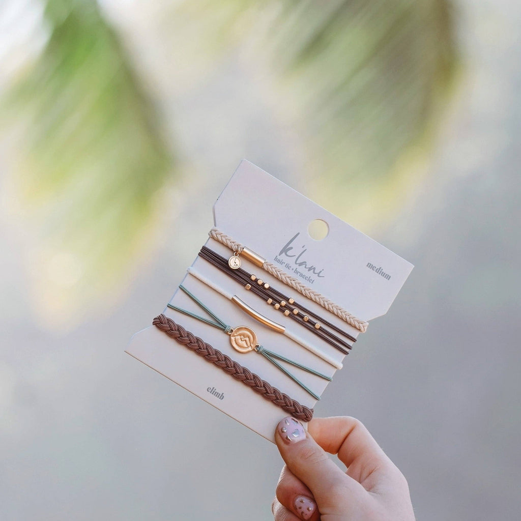 "Climb" Gold Mountain Peak Charm Hair Tie Bracelets