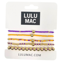 Lulu Mac Purple & Gold Stretch Bracelet Set