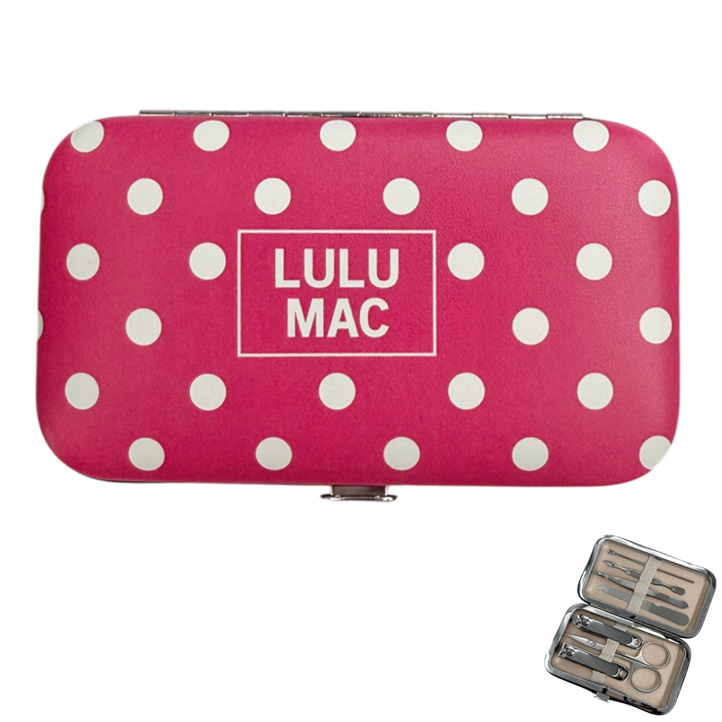 Lulu Mac Pink White Polkadot Manicure Set