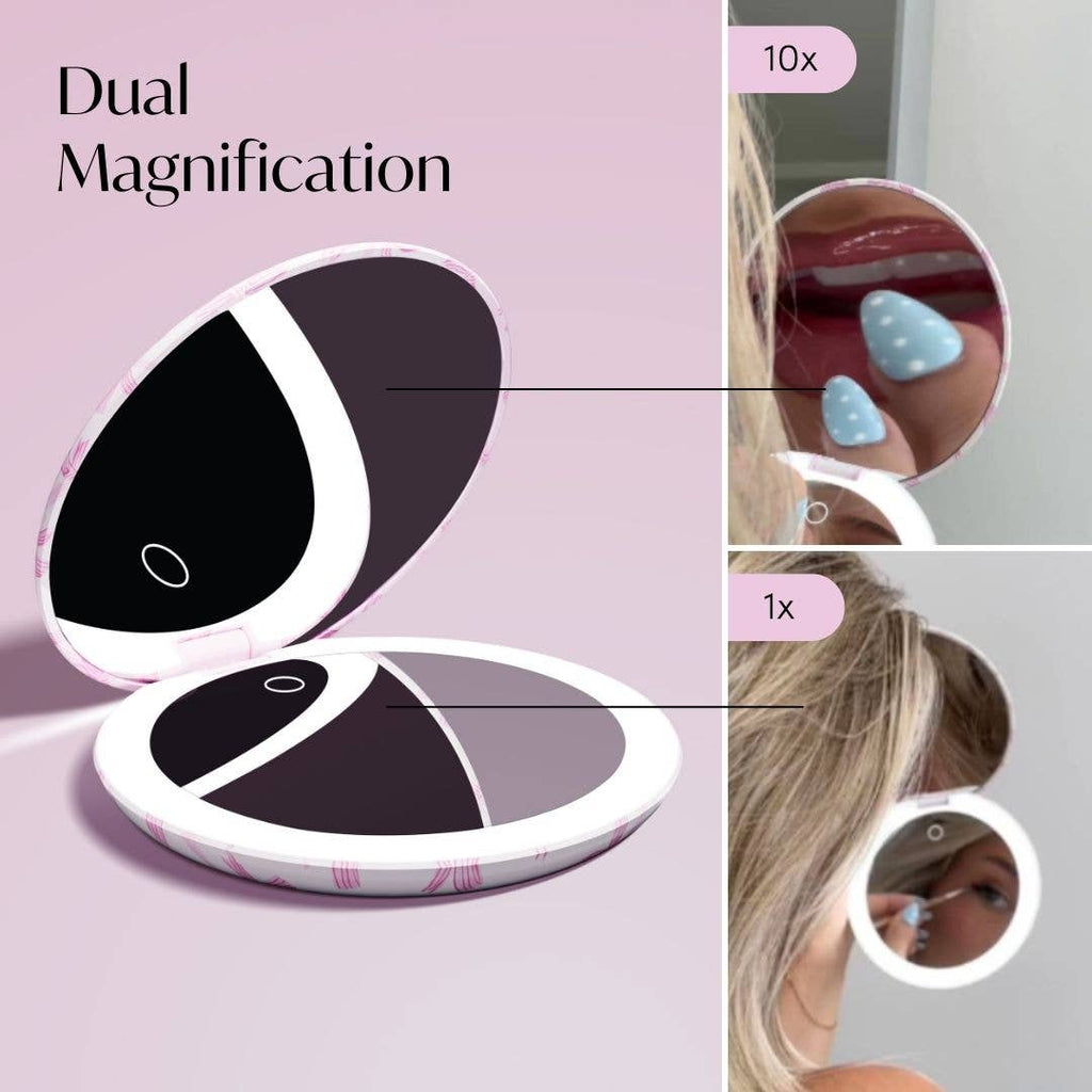 Fancii Compact Mirror with LED Lights - Black
