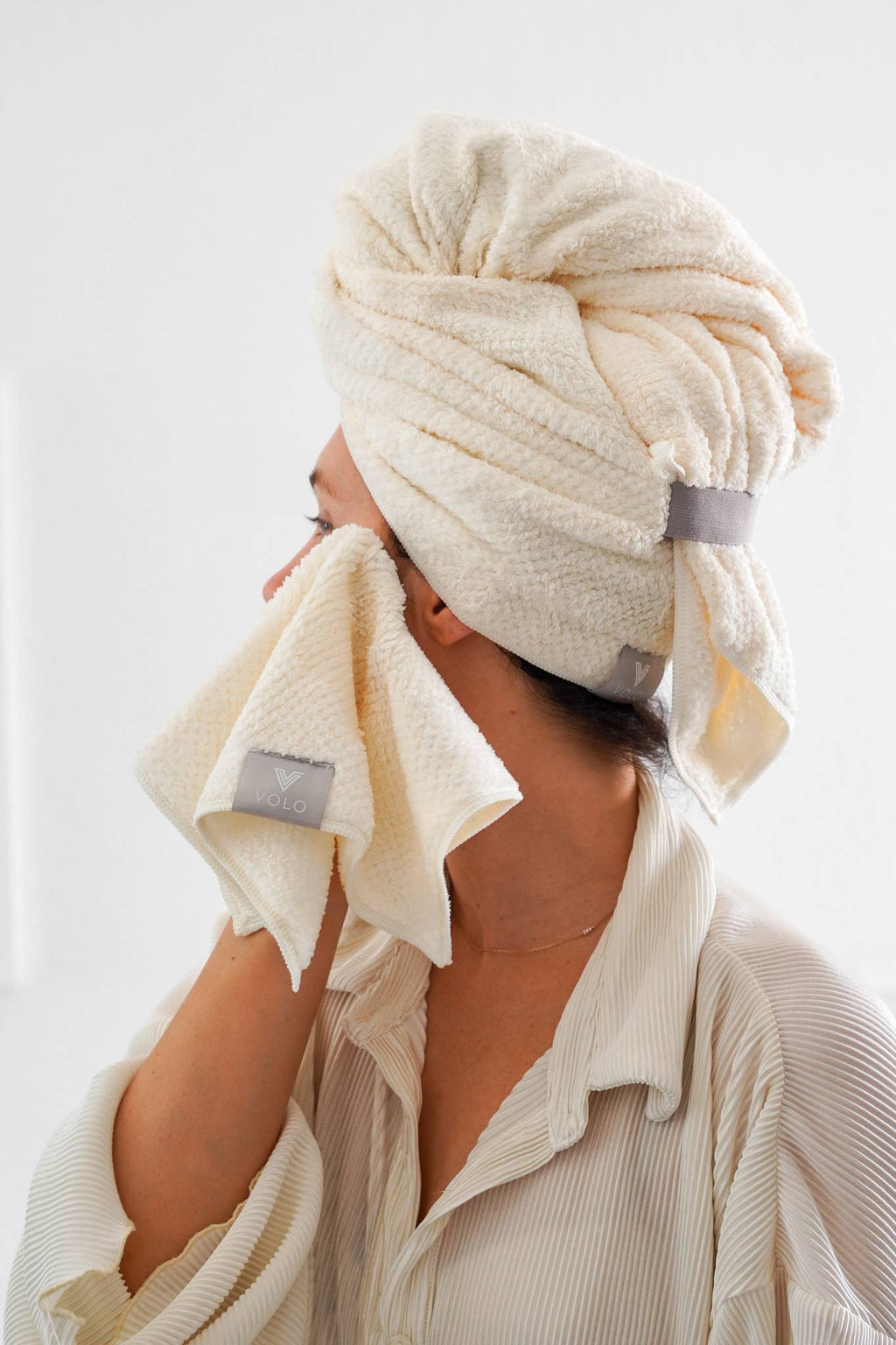 VOLO Face Towel- Salt White