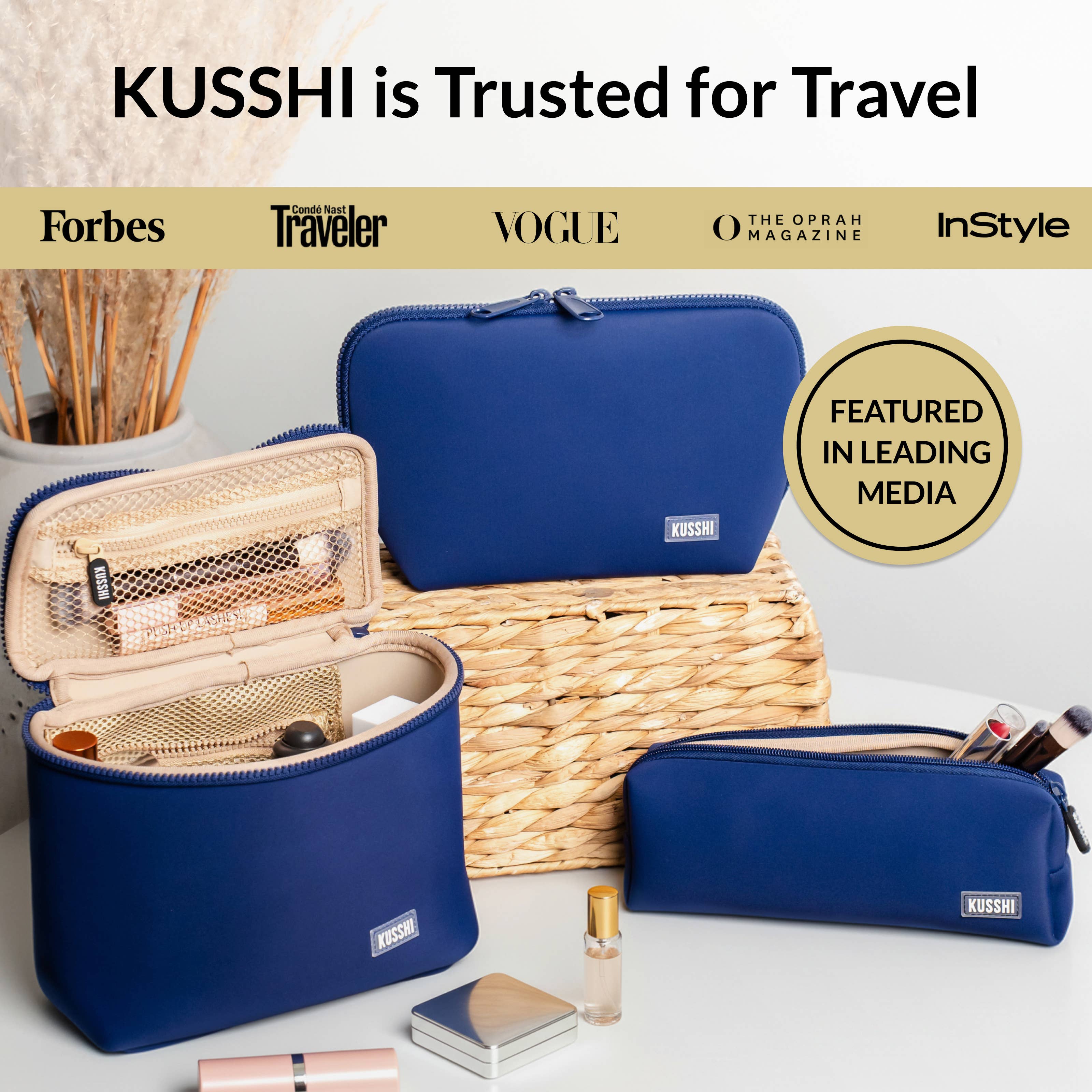 Neoprene Large Train Case - Machine Washable Makeup Bag