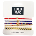 Lulu Mac Red & Blue Stretch Bracelet Set