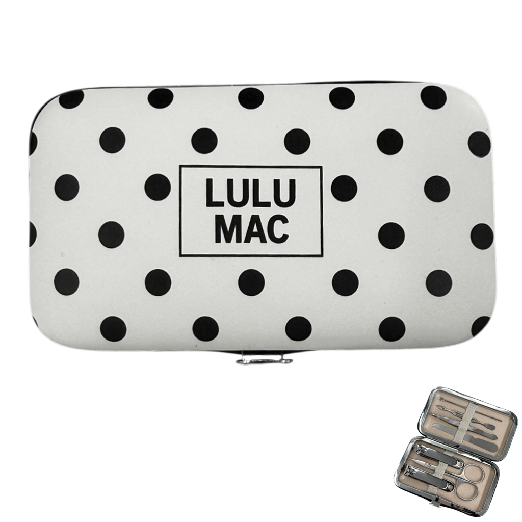 Lulu Mac White & Black Polkadot Manicure Set